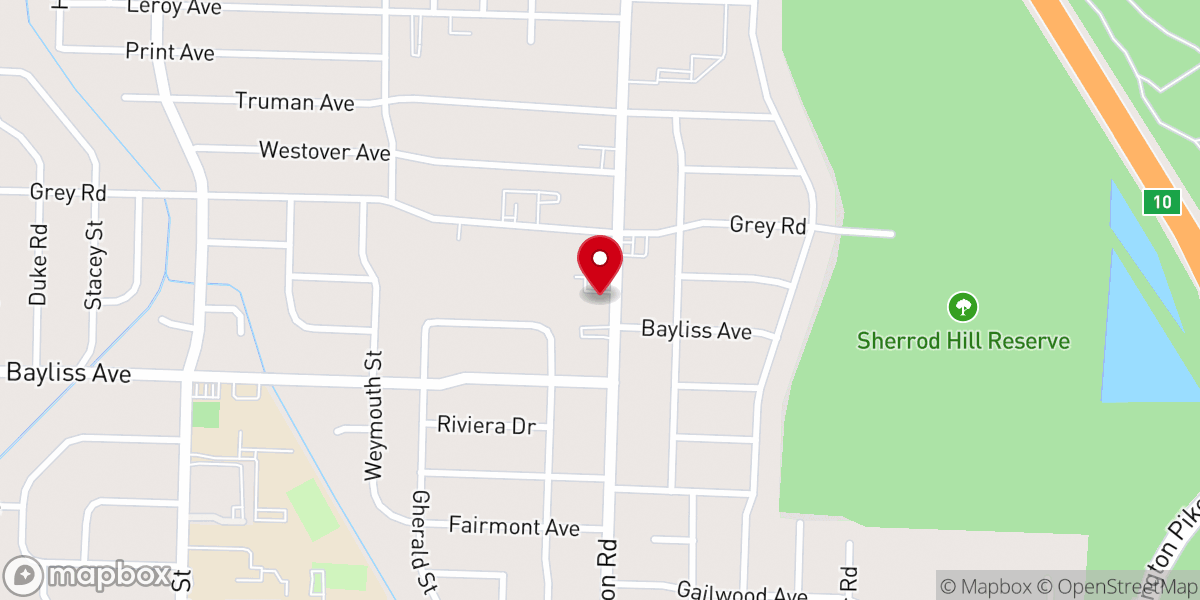 Map showing location of Calvary Temple Assembly of God Church