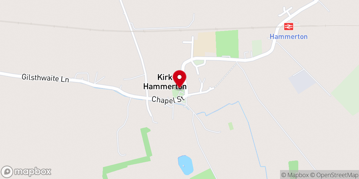 Map showing location of St John the Baptist Church, Kirk Hammerton
