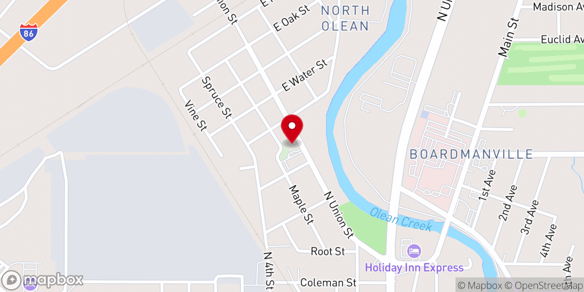 Map showing location of Holy Cross Roman Catholic Church
