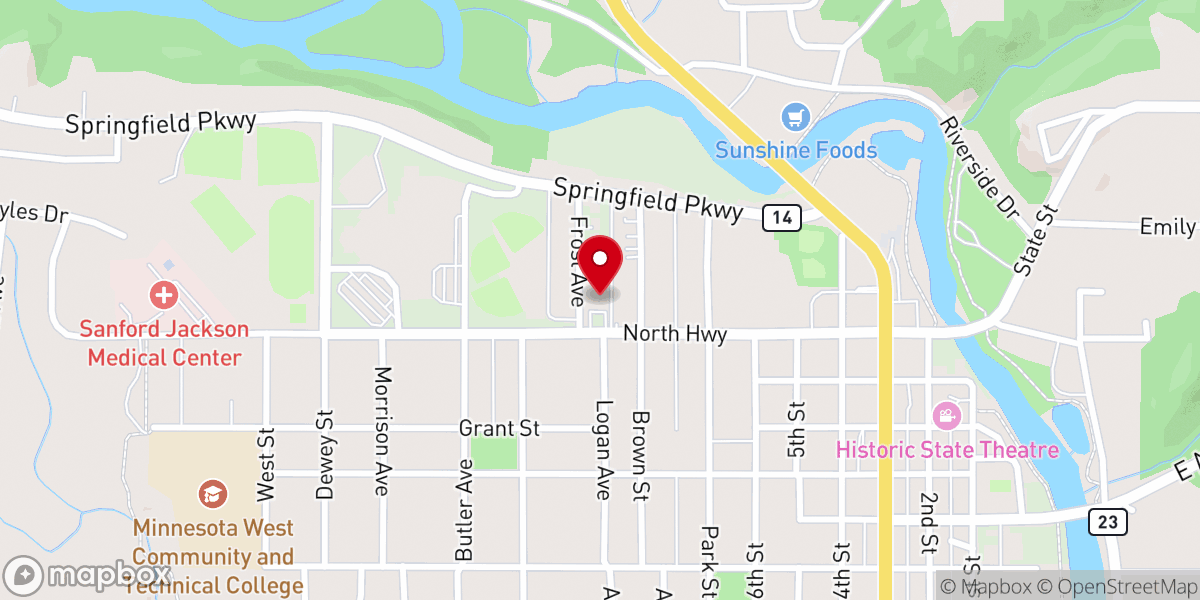 Map showing location of United Methodist Church