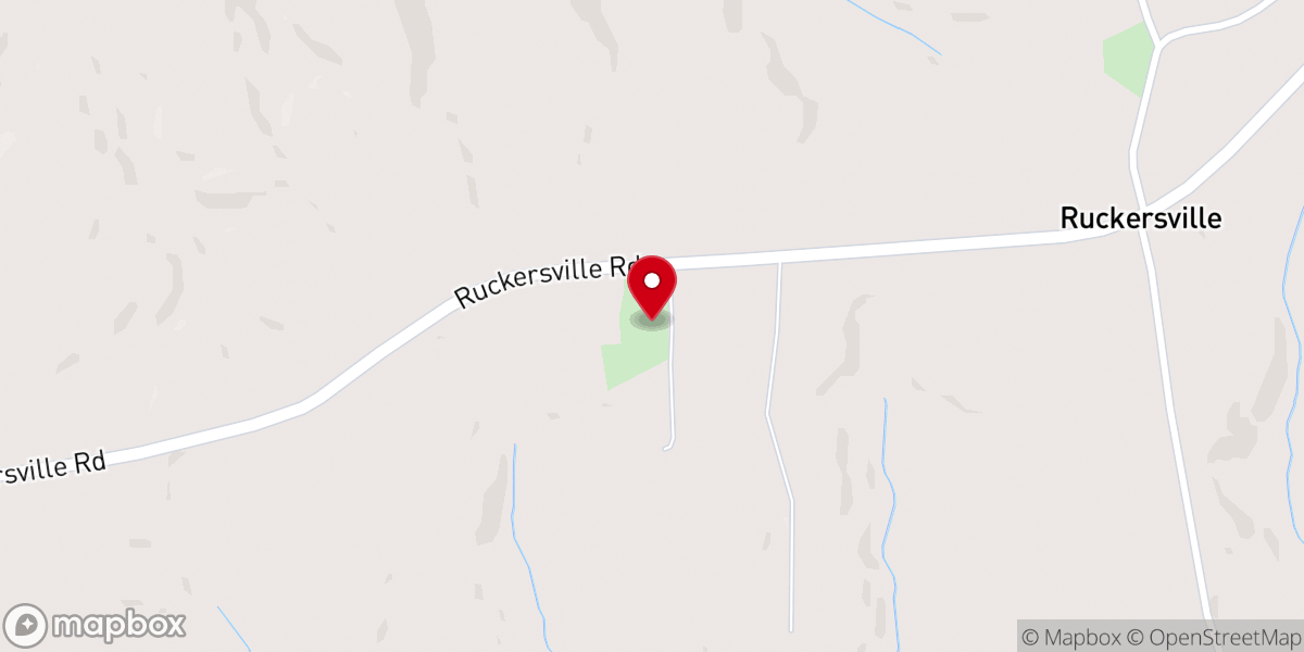 Map showing location of Ruckersville United Methodist Church