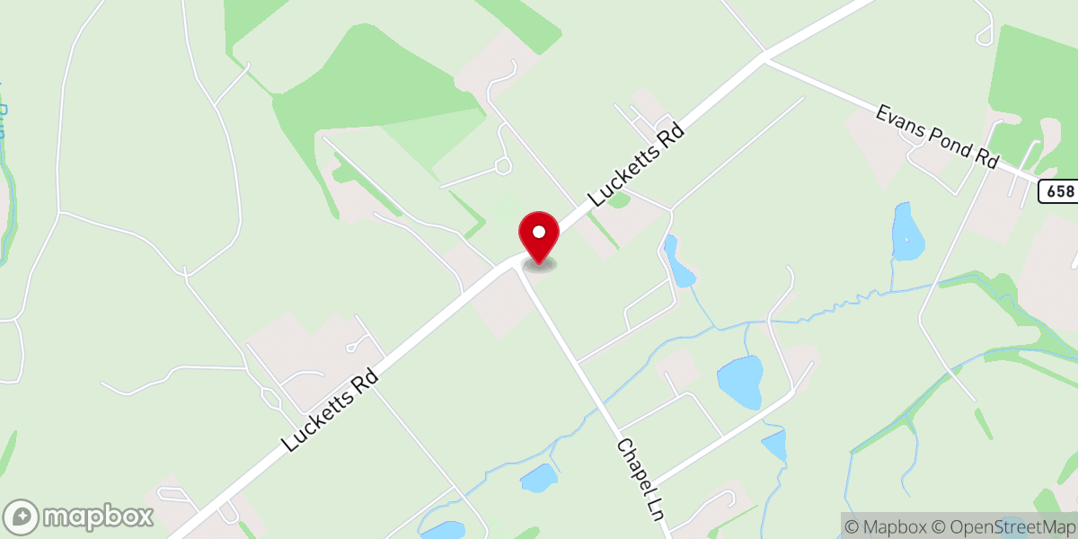 Map showing location of Faith Chapel Presbyterian Church