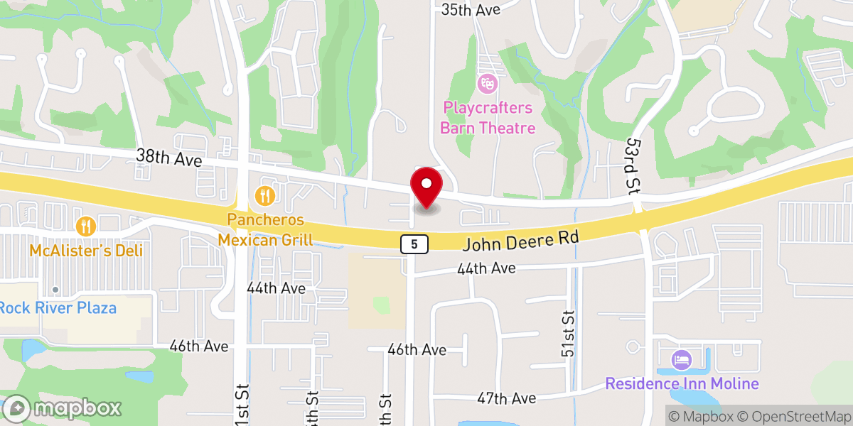 Map showing location of Moline Chruch of Christ