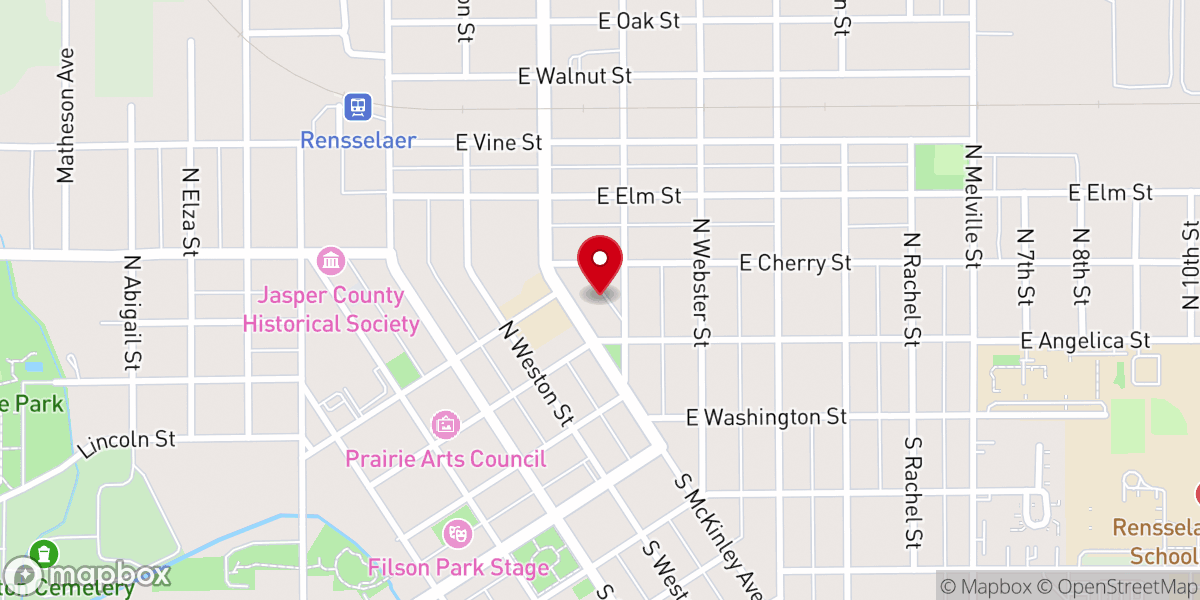 Map showing location of Bethany Church