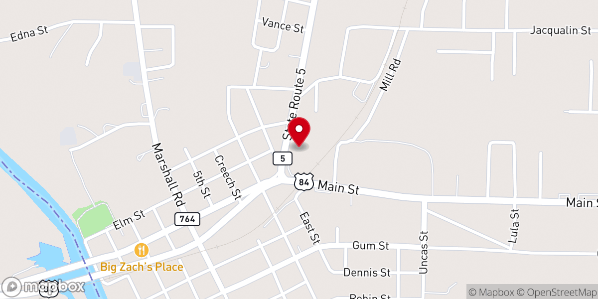 Map showing location of American Legion Post 157