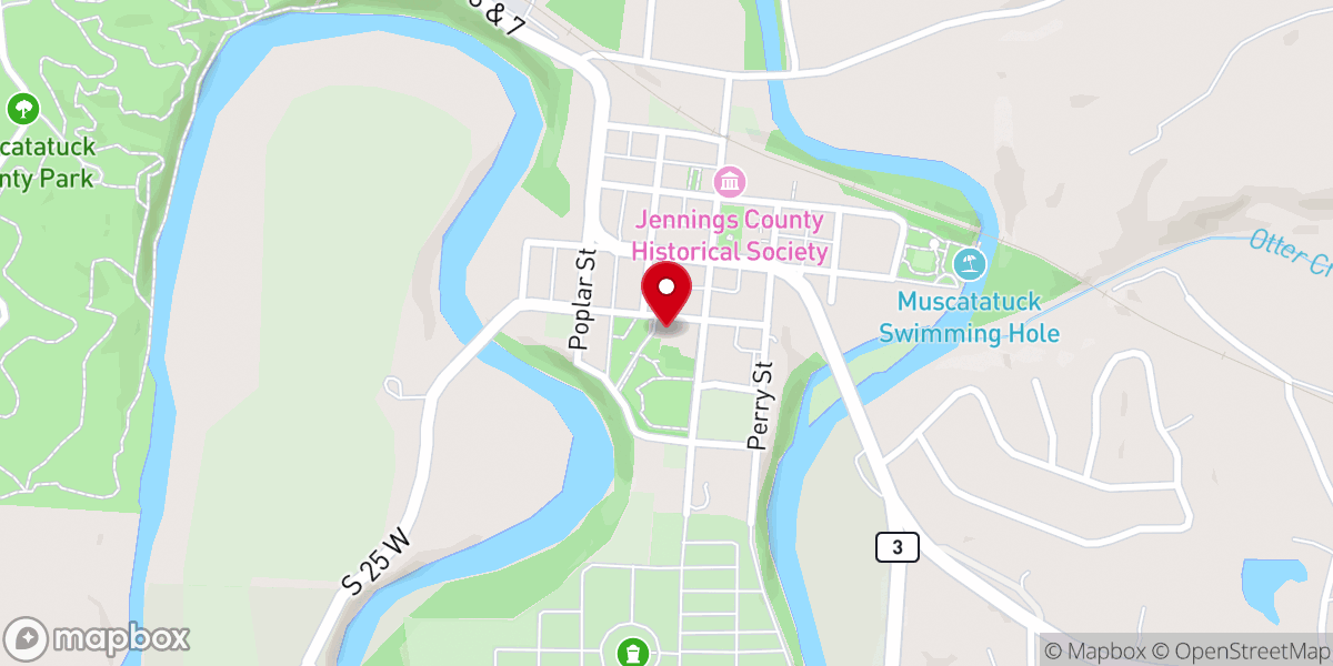 Map showing location of Vernon Presbyterian Church