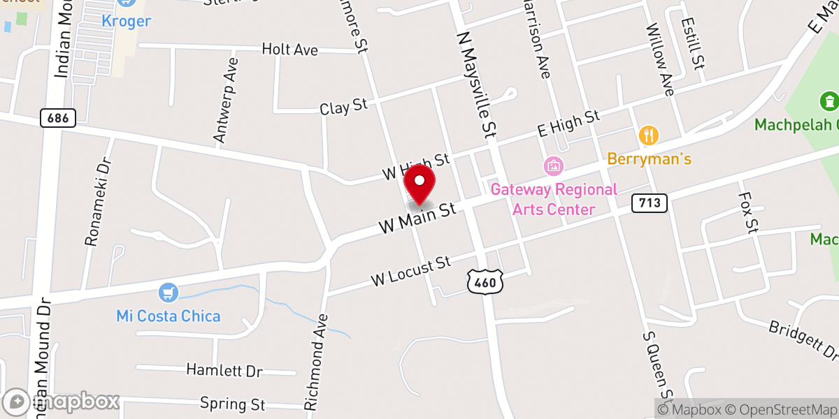 Map showing location of St Patrick Catholic Church