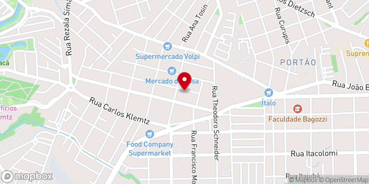 Map showing location of 4° Igreja Batista Independente Portão -Curitiba