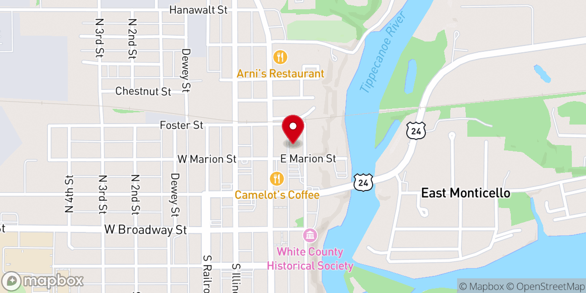 Map showing location of White County Council On Aging