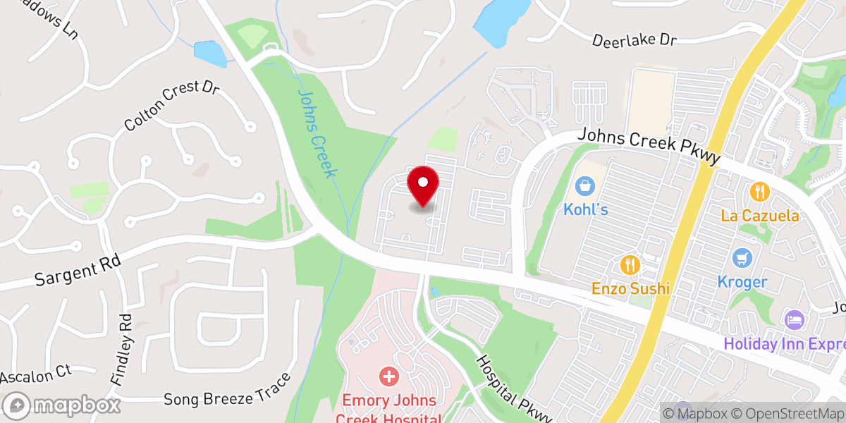 Map showing location of Johns Creek Baptist Church Preschool