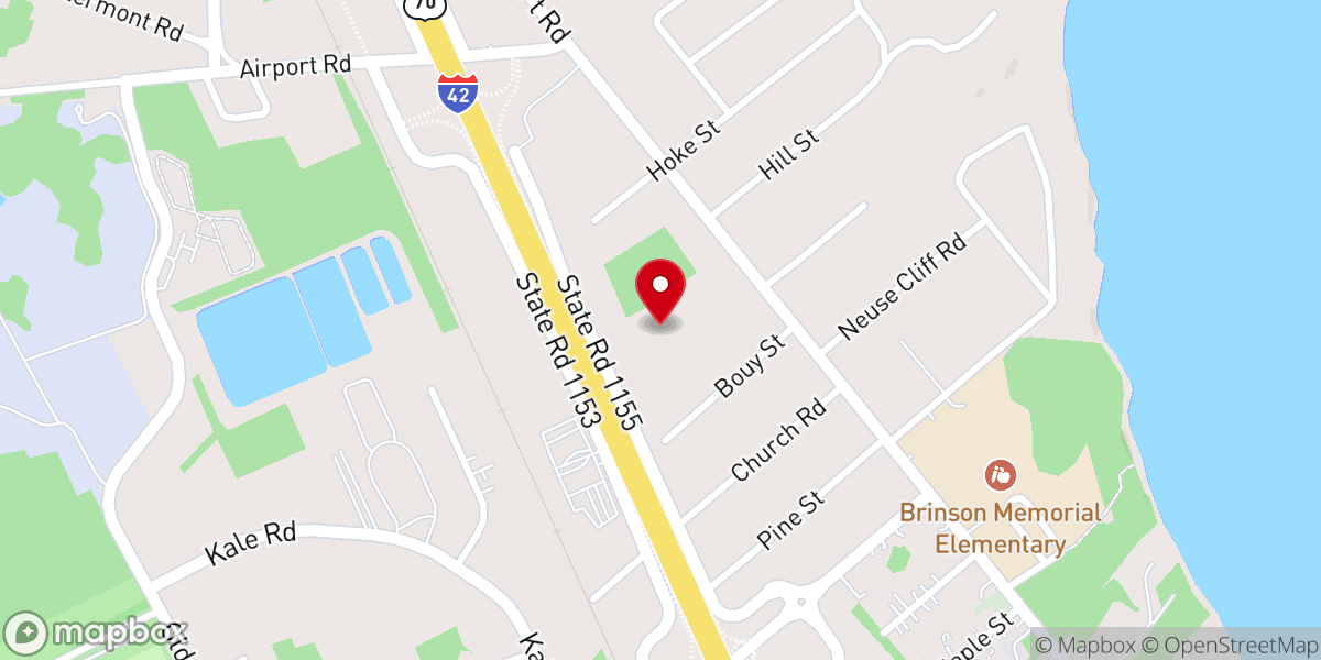 Map showing location of Crossroads Baptist Church