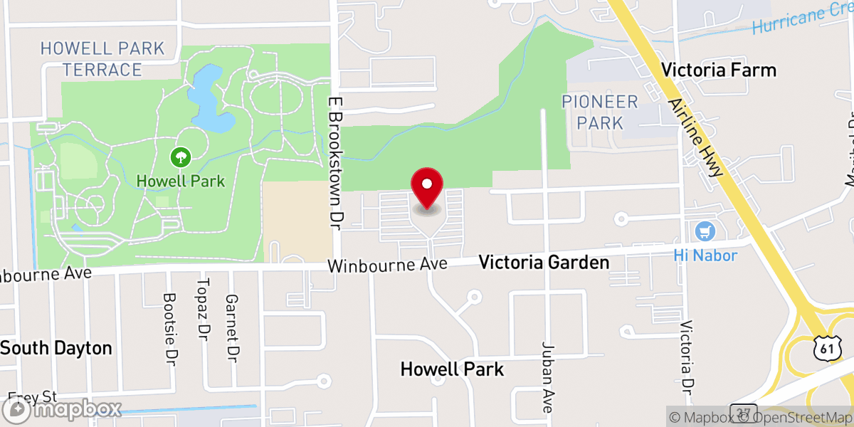 Map showing location of Living Faith Christian Center