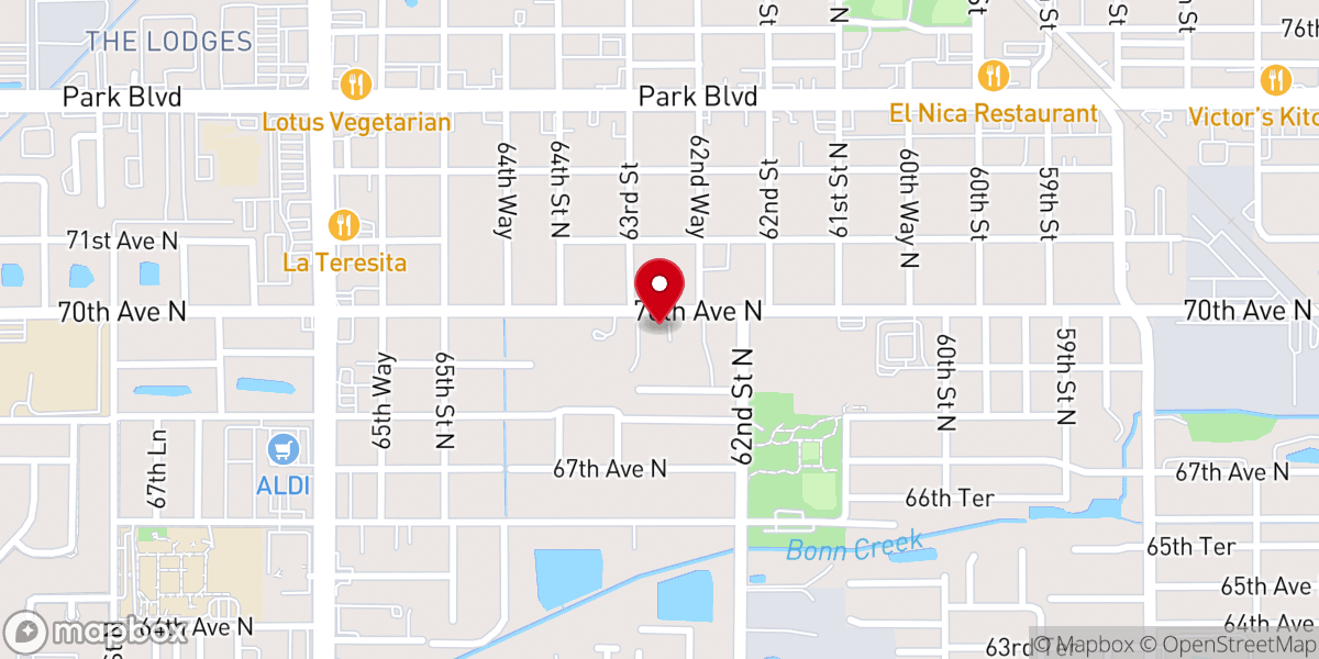 Map showing location of Pinellas Park Allegheny Wesleyan Methodist Church