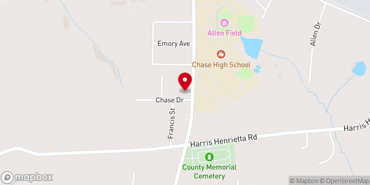 Map showing location of Chase Corner Community Ministry