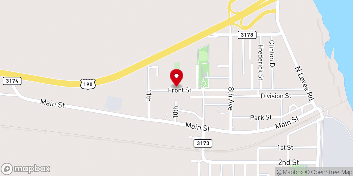 Map showing location of First Baptist Church