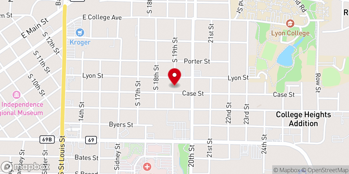 Map showing location of Northcentral Arkansas Development