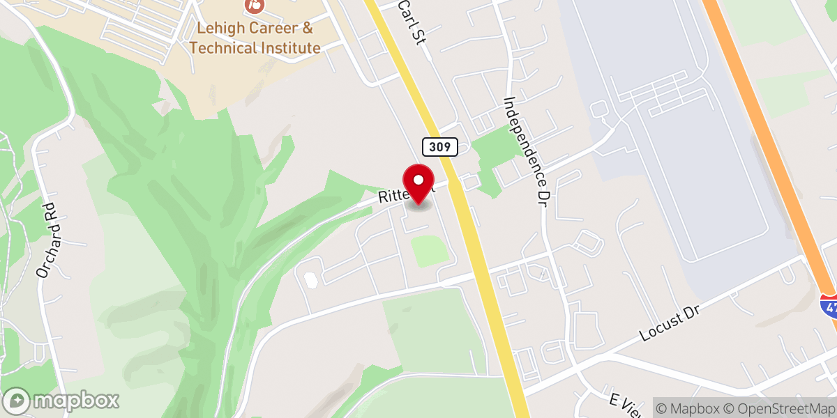 Map showing location of Schnecksville Fire Hall