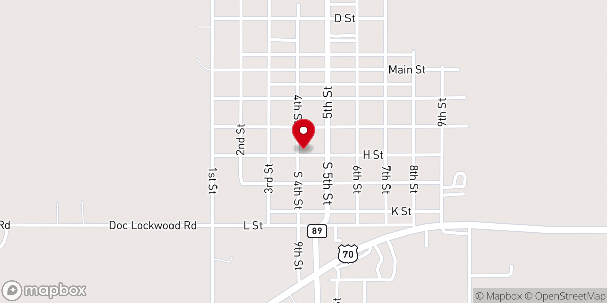 Map showing location of Ringling United Methodist Church