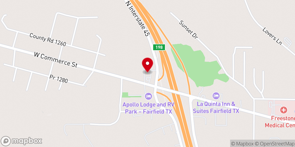 Map showing location of Love's Travel Stop