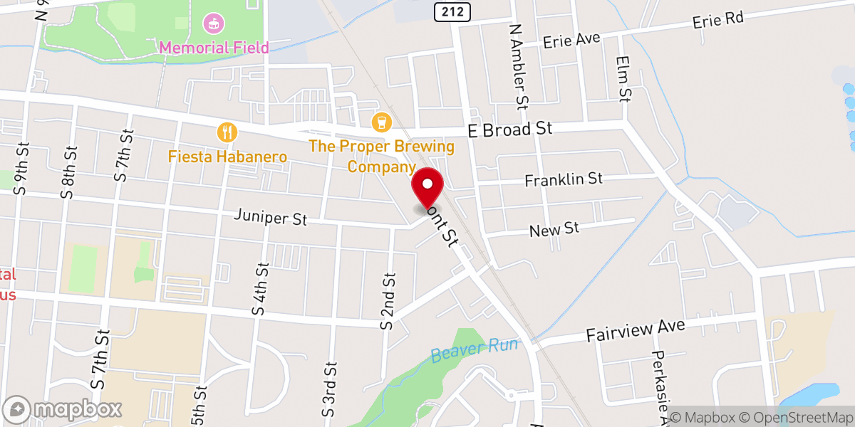 Map showing location of Latvian Lutheran Church-Bucks