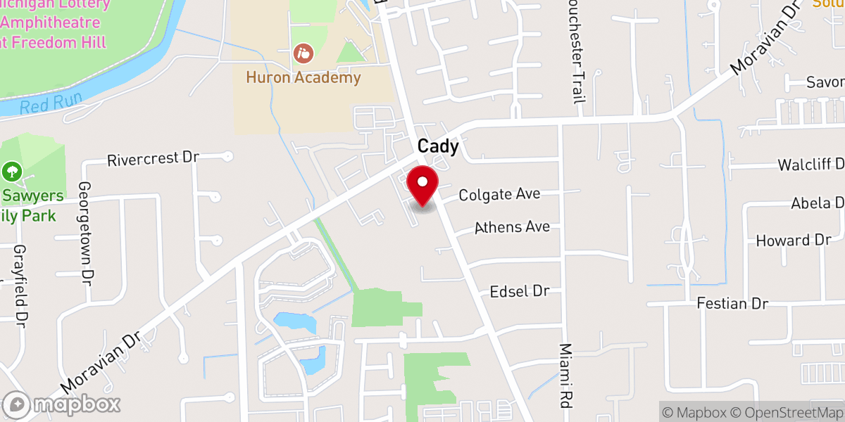 Map showing location of Cross Lutheran Church
