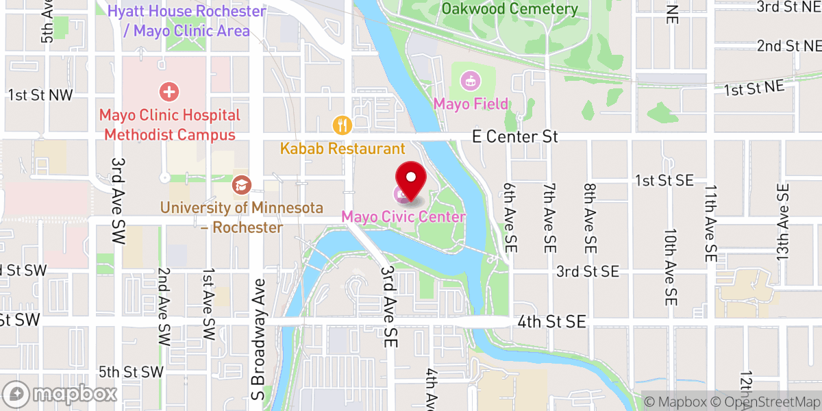 Map showing location of Eagle Brook Church in Rochester, MN