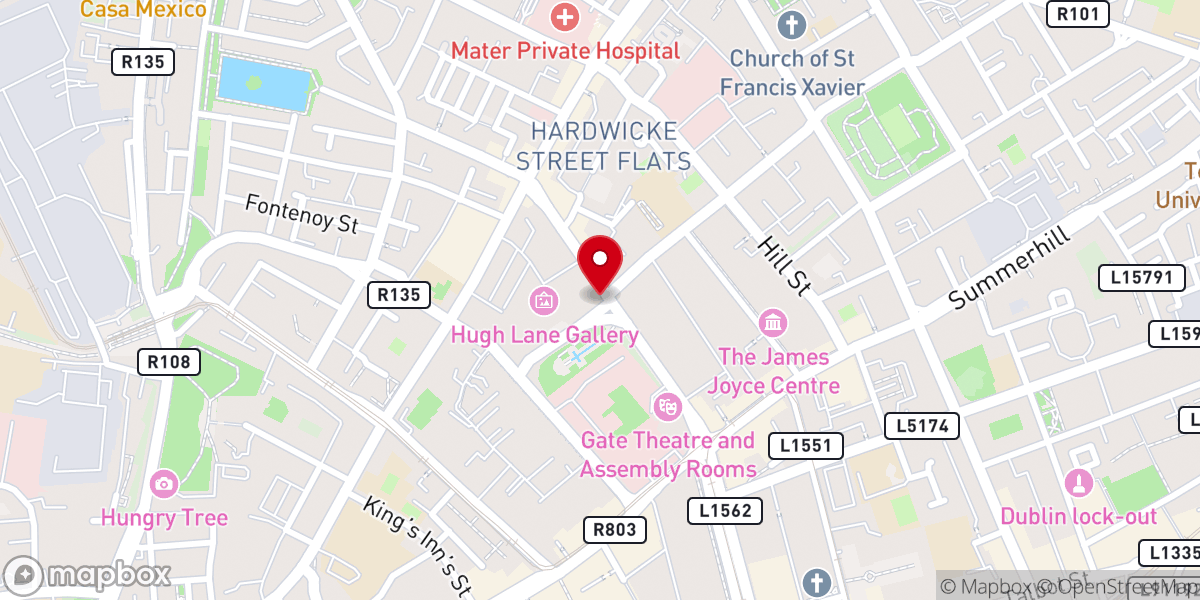 Map showing location of Abbey Presbyterian Church