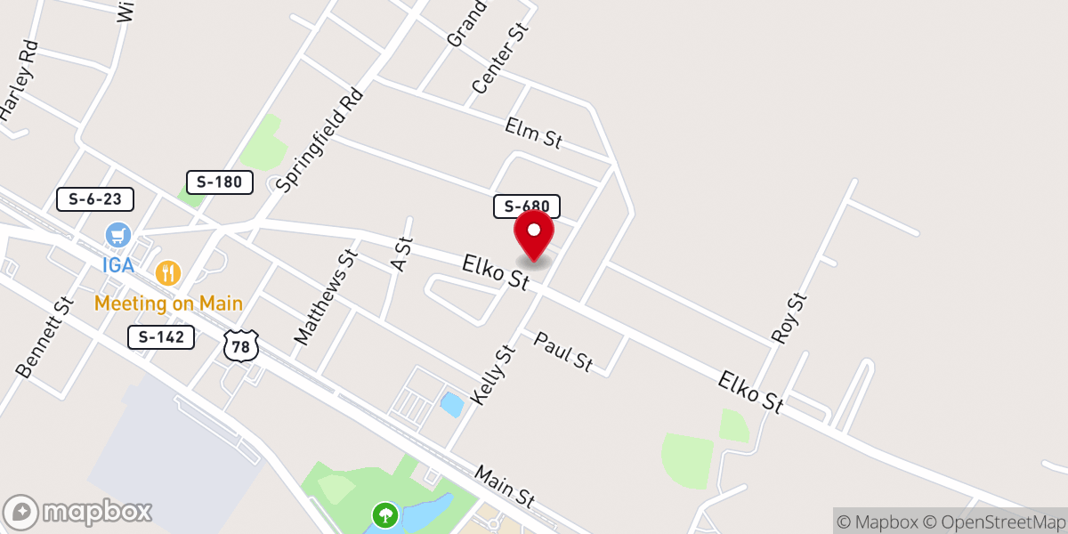 Map showing location of Culbert Branch Baptist Church