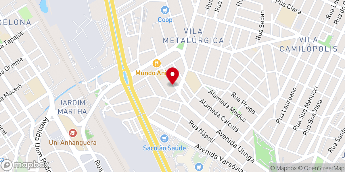 Map showing location of Igreja Batista Moriá