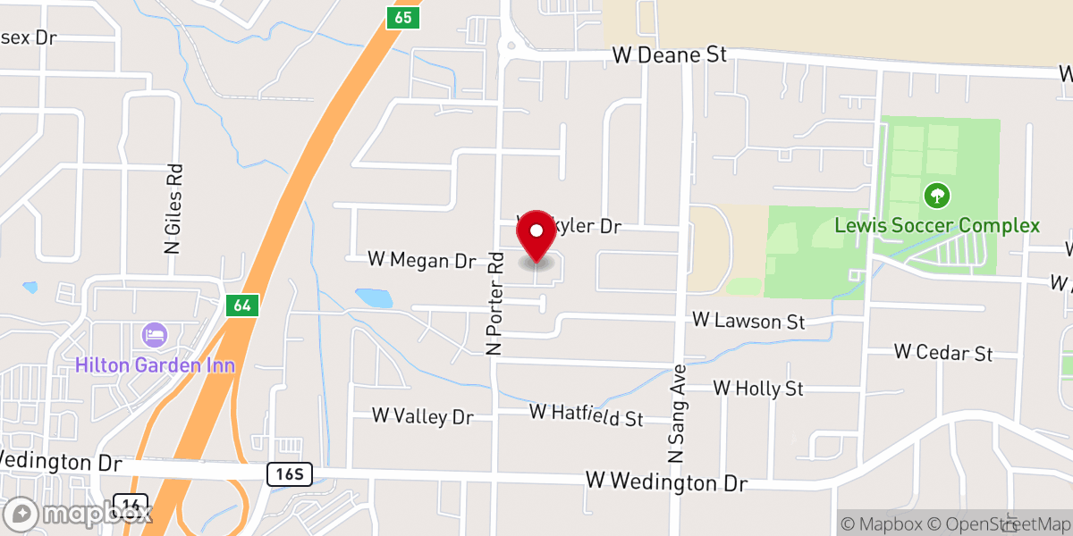 Map showing location of Calvary Baptist Church