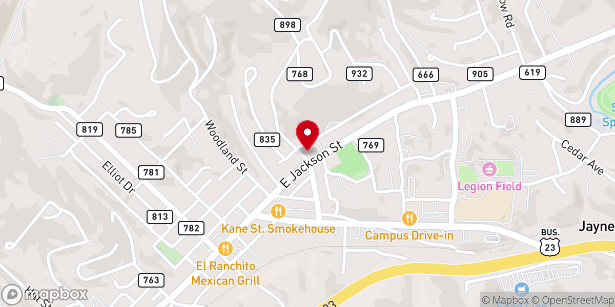 Map showing location of First Baptist Church Gate City
