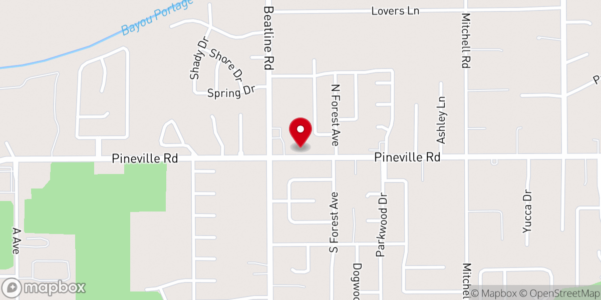 Map showing location of Antioch Baptist Church