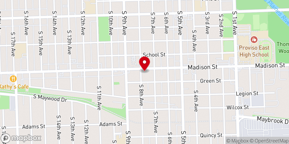 Map showing location of First Christian Church