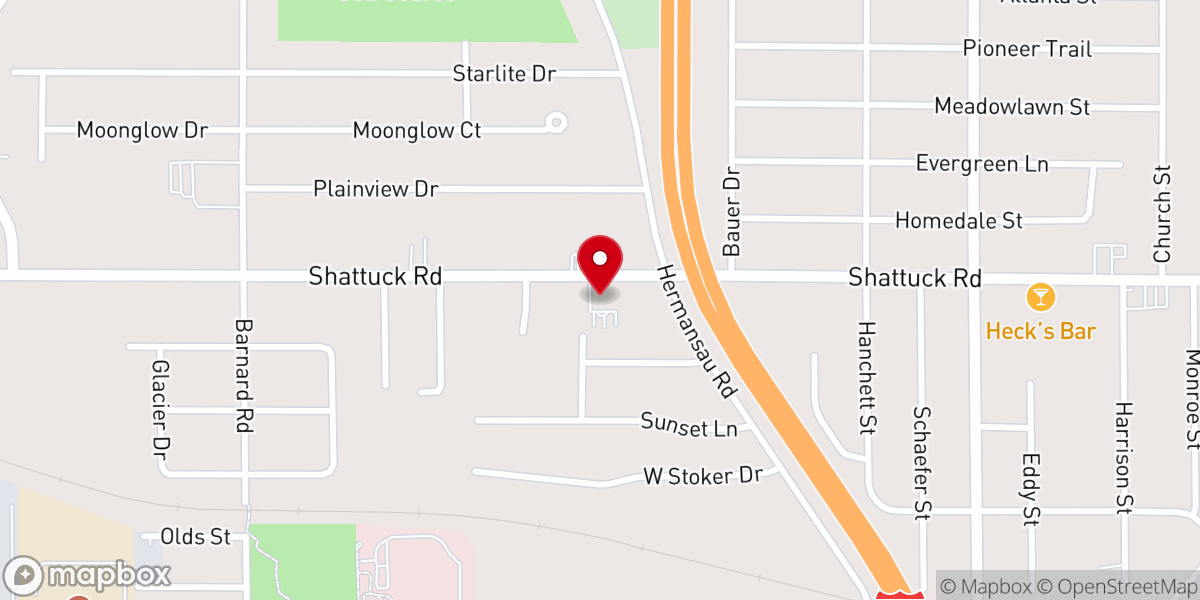 Map showing location of Saginaw Wesleyan Church