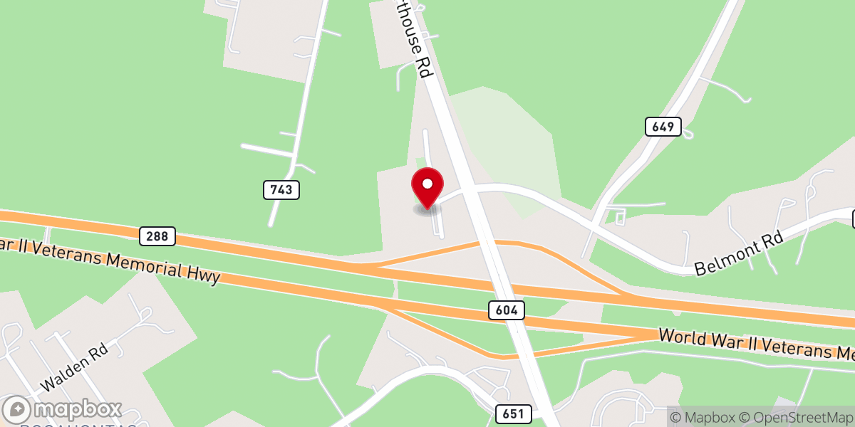 Map showing location of Hopewell Methodist Church