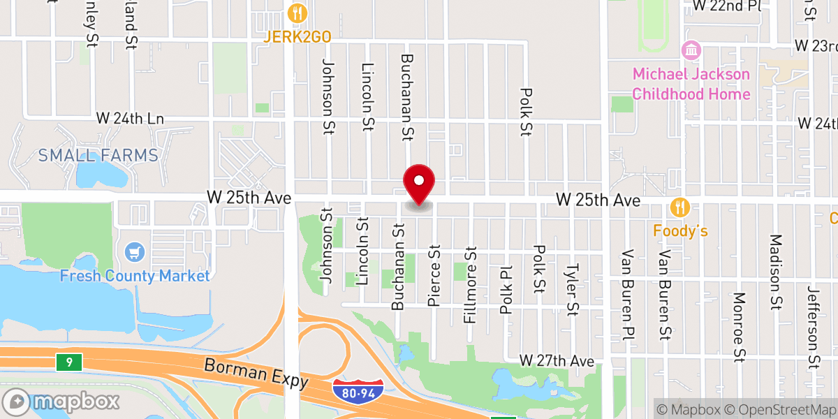 Map showing location of Trinity Church of God