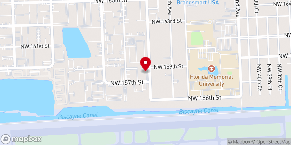 Map showing location of Heart of God Ministries Church