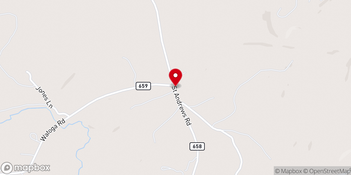 Map showing location of Saint Andrews Baptist Church