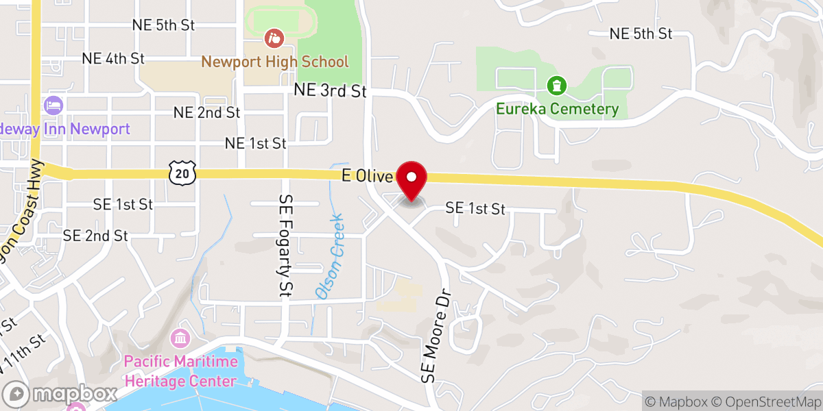 Map showing location of Yaquina Bay Baptist Church