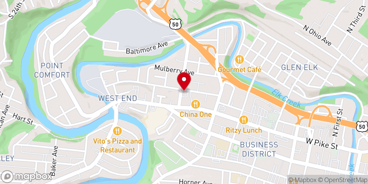 Map showing location of United Methodist Temple Church