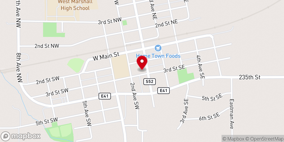 Map showing location of Trinity Lutheran Church - LCMS