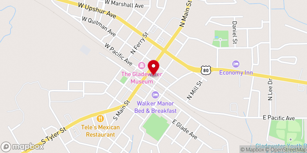 Map showing location of Greenwood's Year 'Round Collectibles