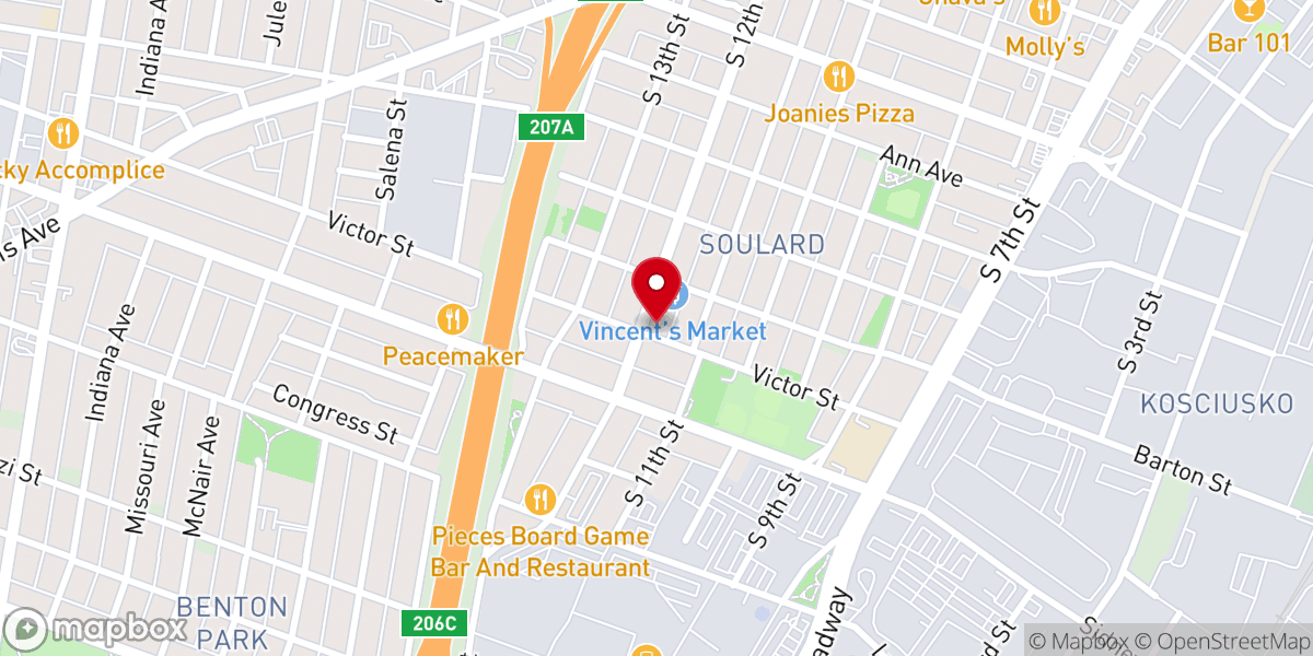 Map showing location of Rock Church Soulard