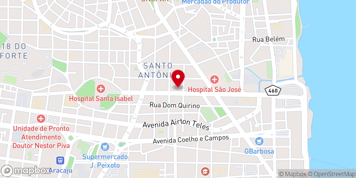 Map showing location of Igreja Presbiteriana Independente de Aracaju