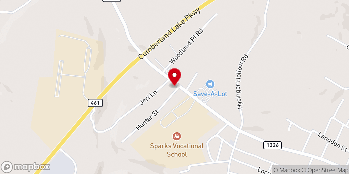 Map showing location of Life church Rockcastle