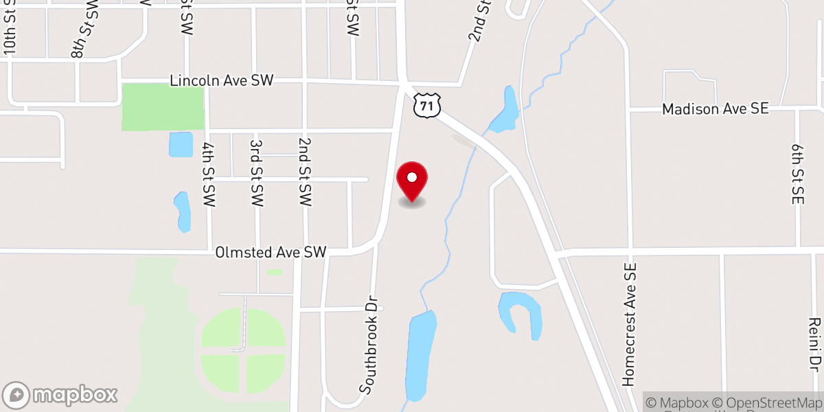 Map showing location of Wadena Alliance Church