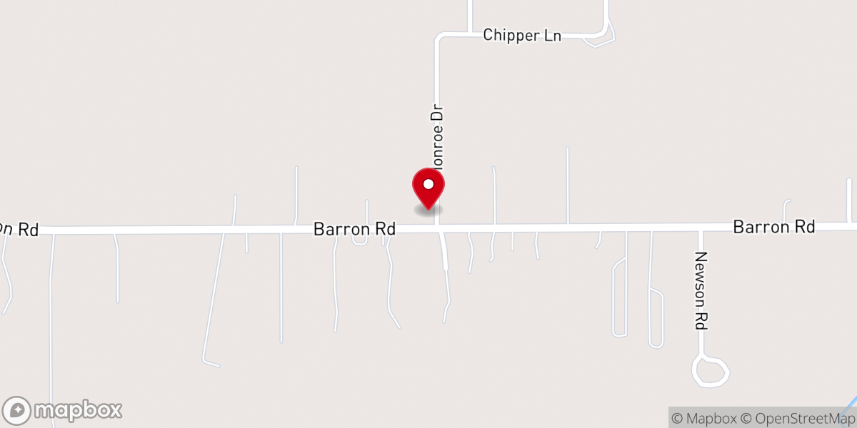 Map showing location of Barron Road Baptist Church