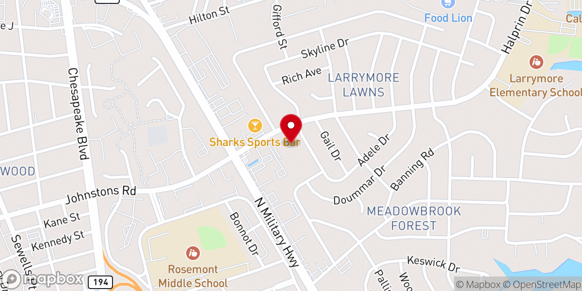 Map showing location of Burrows Memorial Baptist Church