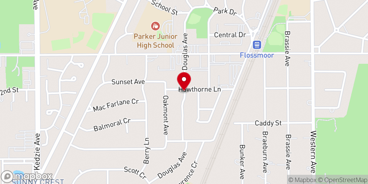 Map showing location of South Suburban Vineyard Church