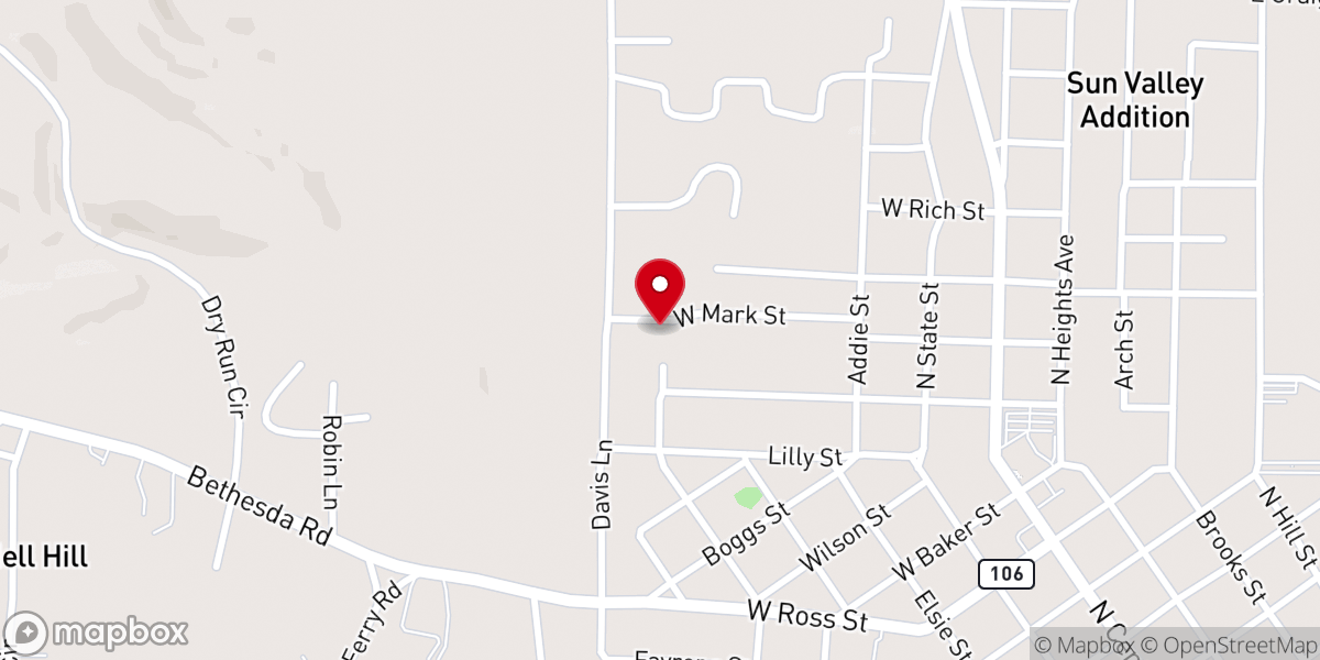 Map showing location of New Testament Holiness Church